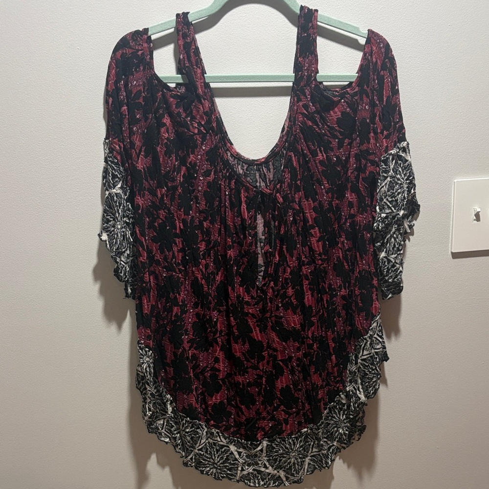 Free People Off the Shoulder Floral Print Women's Top